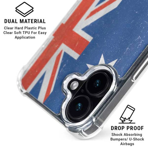 Australia Flag Distressed iPhone 17 Clear Case